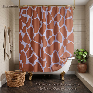 Boho Terracotta Lilac Giraffe Spots Bath Decor 