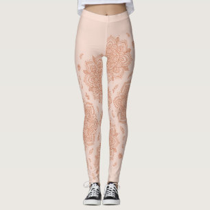 Boho Terracotta Mandala Leggings
