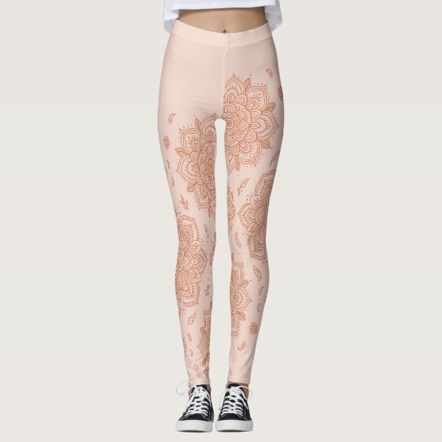Boho Terracotta Mandala Leggings (Front)