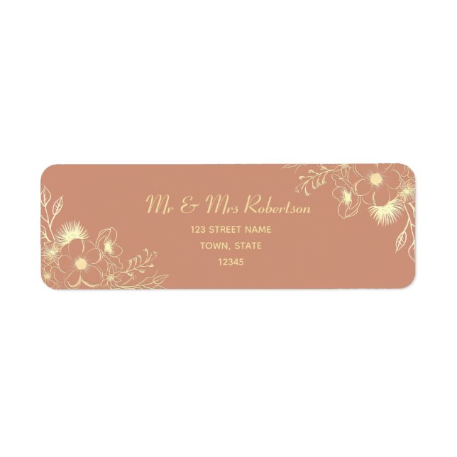 Boho Terracotta Mariage Adresse de retour (Devant)