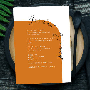 Boho Terracotta Minimal Text Bridal Brunch Menu