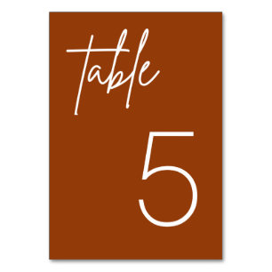 Boho Terracotta Minimalist Wedding Table Card