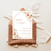 Boho Terracotta Pampas Faire-part de mariage d'her
