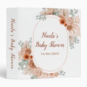 Boho Terracotta Pampas Grass Baby Shower Binder
