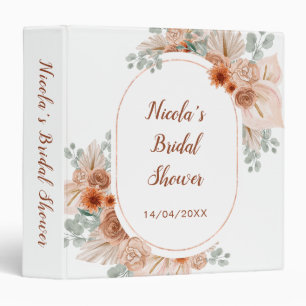 Boho Terracotta Pampas Grass Bridal Shower Binder