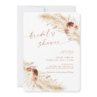 Boho Terracotta Pampas Grass Bridal Shower Invite