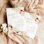 Boho Terracotta Pampas Grass Bridal Shower Invite<br><div class="desc">This lovely Bridal Shower Invitation features hand-painted watercolor florals and pampas grass to set the tone for your bohemian styled shower! Easily edit most wording to match your event! Text and arch colours are fully editable —> click the "Customize Further" button to edit!</div>