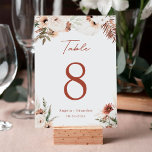 Boho Terracotta Pampas Grass Wedding Table Number<br><div class="desc">Boho Terracotta Pampas Grass Wedding Table Number Card. 
(1) Please customize this template one by one (e.g,  from number 1 to xx) ,  and add each number card separately to your cart. 
(2) For further customization,  please use Zazzle's design tool to modify this template.</div>