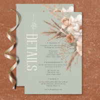 Boho Terracotta Peach & Cream Floral Green Details