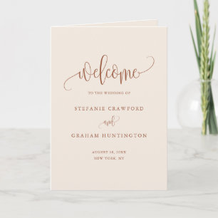Boho Terracotta Pretty Calligraphy Wedding Booklet Program