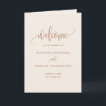 Boho Terracotta Pretty Calligraphy Wedding Booklet Program<br><div class="desc">Share the wedding details with your family and friends with this customizable wedding program booklet. It features a terracotta elegant script with simple typography. This terracotta wedding booklet is perfect for any wedding theme and season. Matching items are available.</div>