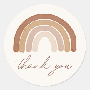 Boho Terracotta Rainbow Baby Shower Classic Round Sticker