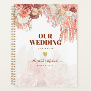 Boho Terracotta Rose Pampas Grass Mariage Floral