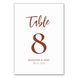 boho terracotta rust table number