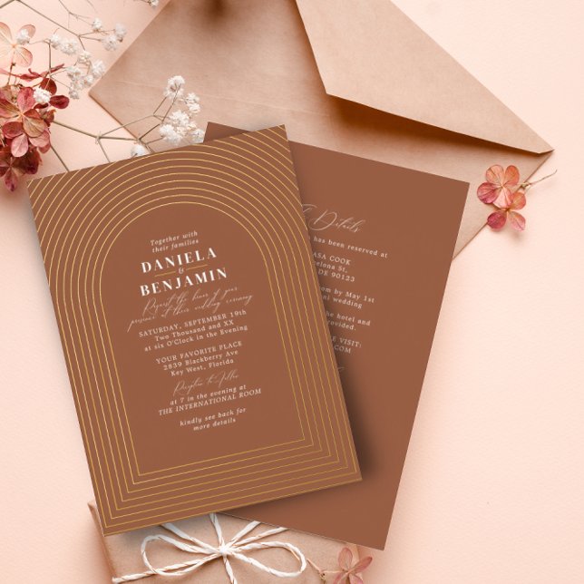 Boho Terracotta Rust Wedding Arch & RSVP QR Code (Creator Uploaded)