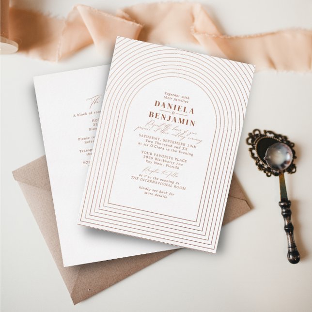 Boho Terracotta Rust Wedding Arch & RSVP QR Code (Creator Uploaded)