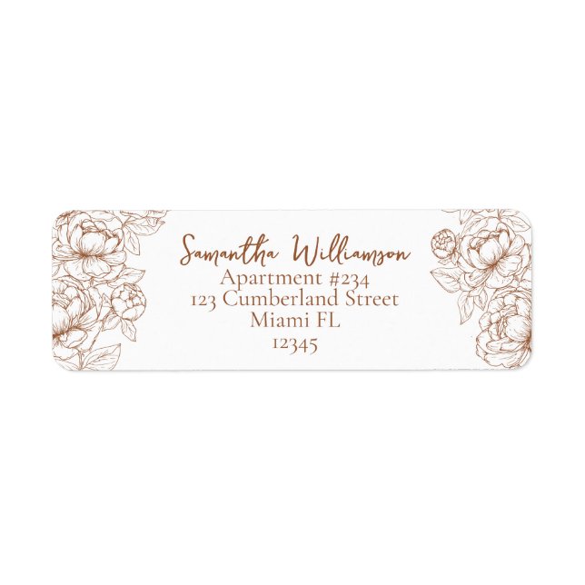 Boho Terracotta Rustic Return Adresse Mariage (Devant)