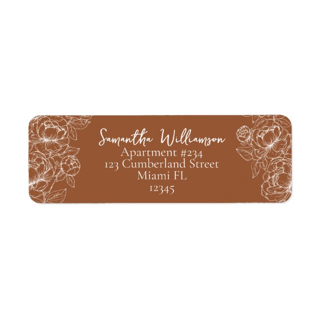 Boho Terracotta Rustic Return Adresse Mariage (Devant)