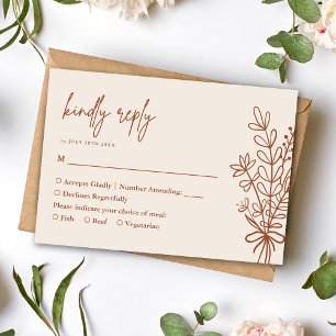 Boho Terracotta Rustique Réponse aimable Mariage