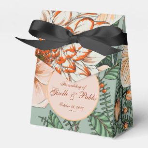 Boho Terracotta Sage Fall Floral Wedding  Favor Box