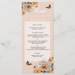 Boho Terracotta Sage Floral Fall Wedding  Menu
