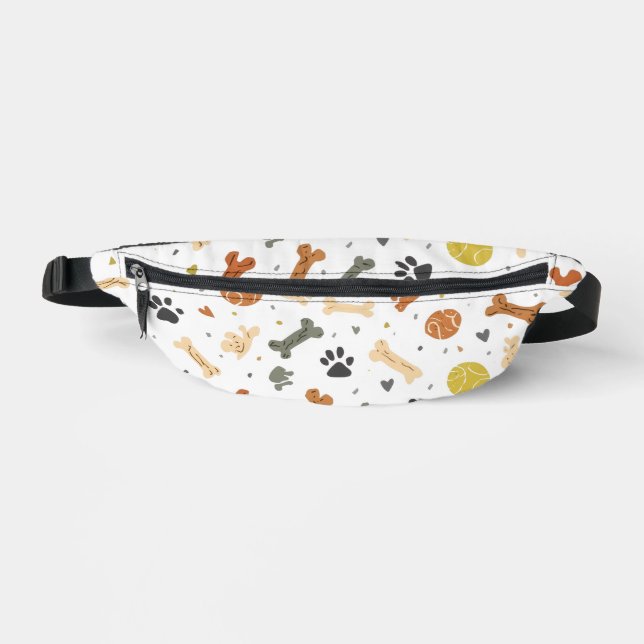 Boho Terracotta & Sage Pattern Dog Walk Essentials Fanny Pack (Front)