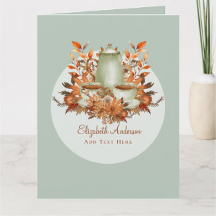 Boho Terracotta Sage Tea Party Floral ANY EVENT Card