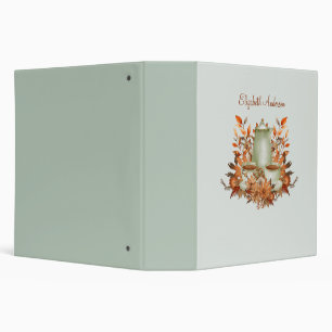 Boho Terracotta Sage Tea Party FloralTea Shop Cafe Binder