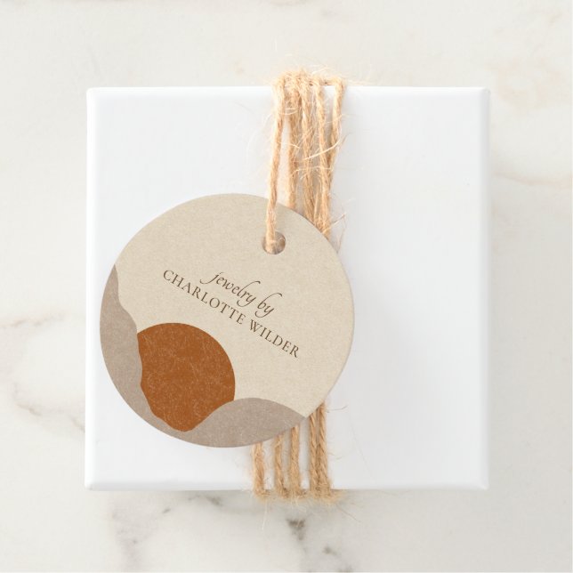 Boho Terracotta Sand Abstract Product Price  Favour Tags (In Situ)