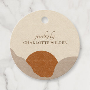 Boho Terracotta Sand Abstract Product Price Favour Tags