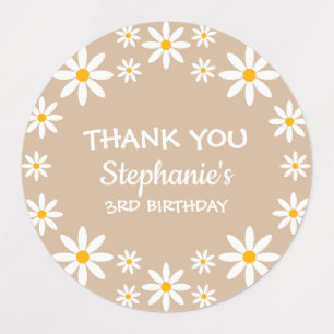 Boho Terracotta Sand Retro Daisies Birthday Party