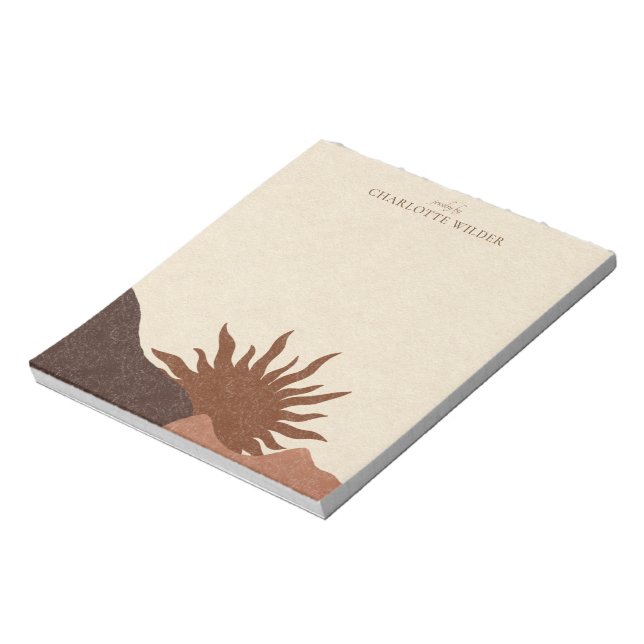 Boho Terracotta Sand Sun Handmade Jewellery  Notepad (Rotated)