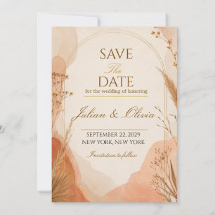 Boho Terracotta Save the Date Card
