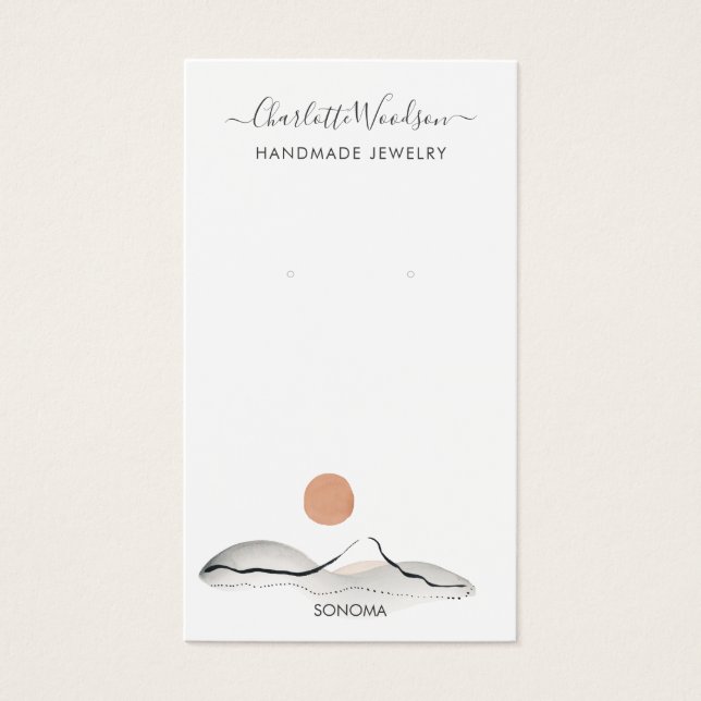 Boho Terracotta Sun Mountain Earring Cartes d'affi (Devant)