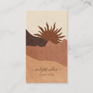 Boho Terracotta Sun Mountains Business Card