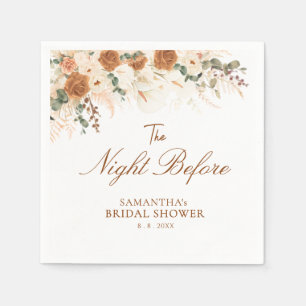 Boho Terracotta The Night Before Bridal Shower Napkin