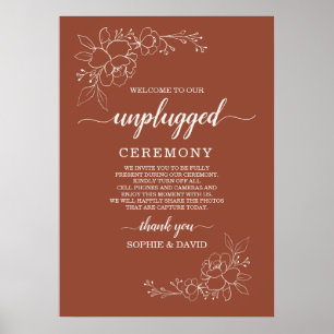 Boho Terracotta Unplugged Wedding Ceremony Sign