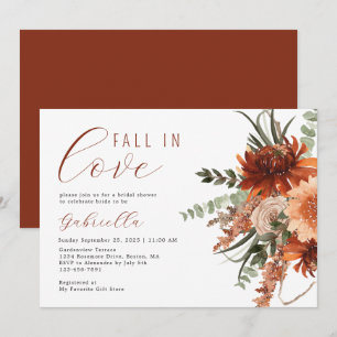 Boho Terracotta Watercolor Floral Bridal Shower Invitation