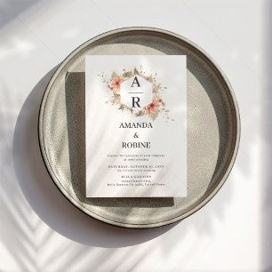 Boho Terracotta Watercolor Wedding Invitation