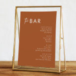 Boho Terracotta Wedding Drinks Bar Menu Cards<br><div class="desc">Boho Terracotta Wedding Drinks Bar Menu Cards</div>