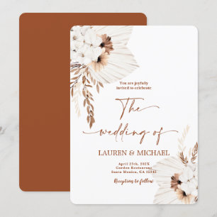Boho Terracotta Wedding Invitation