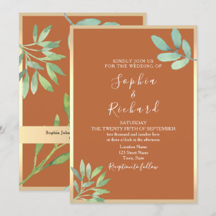 Boho Terracotta Wedding Invitation