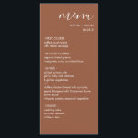 Boho Terracotta Wedding Menu<br><div class="desc">This modern terracotta wedding menu features a minimalist design with an earthy,  boho desert colour scheme and clean,  modern typography. Terracotta is a new colour trending for 2021 and is a lovely,  saturated warm,  neutral tone. A coordinating wedding suite is available.</div>