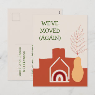 Boho Terracotta We've Moved Again New Address Holiday Postcard