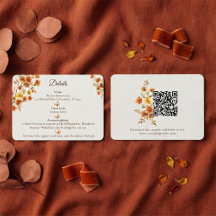 Boho Terracotta Wildflower Wedding QR Code Details
