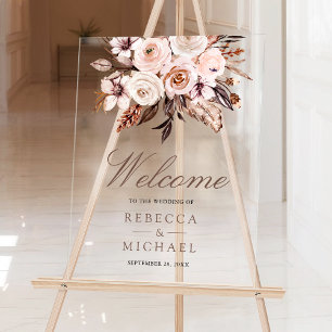 Boho Terre Cuite Ivoire Floral Mariage Bienvenue