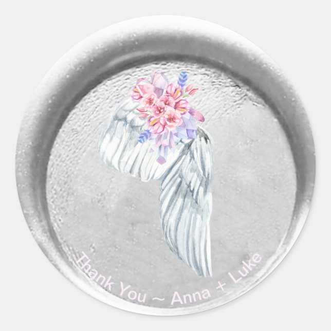 *~* Boho THANK YOU Angel Wing Faux  Wax Seal (Front)