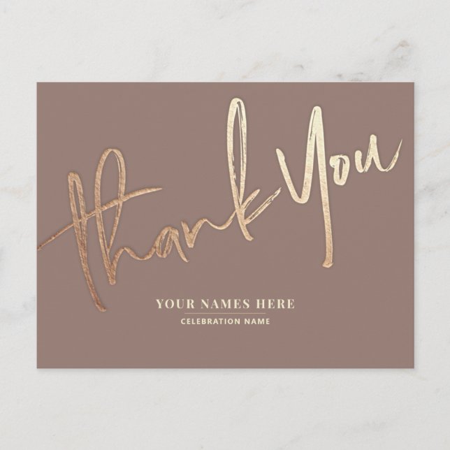 Boho Thank You Elegant Universal Postcard (Front)
