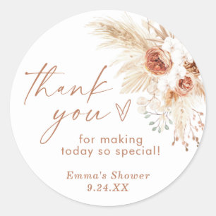 Boho Thank You Favor Sticker