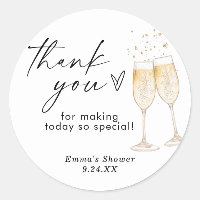 Boho Thank You Favour Sticker (Front)